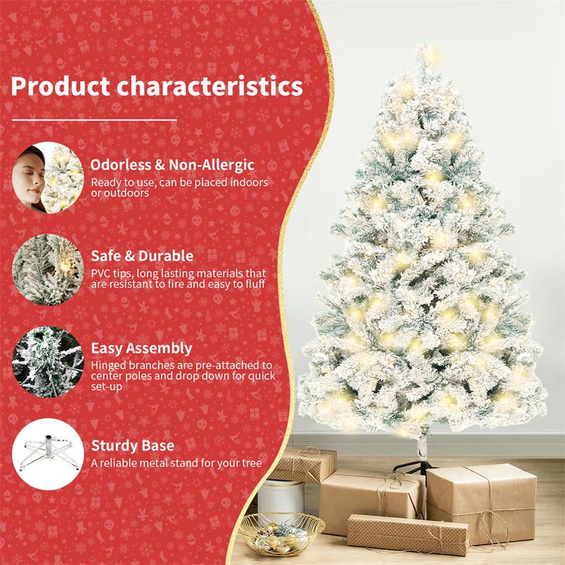 Christmas Tree PVC Artificial Snow Christmas, Tree Mall Window Decoration, Tree Cedar Christmas Tree Christmas Decoration Supplies Metal Light