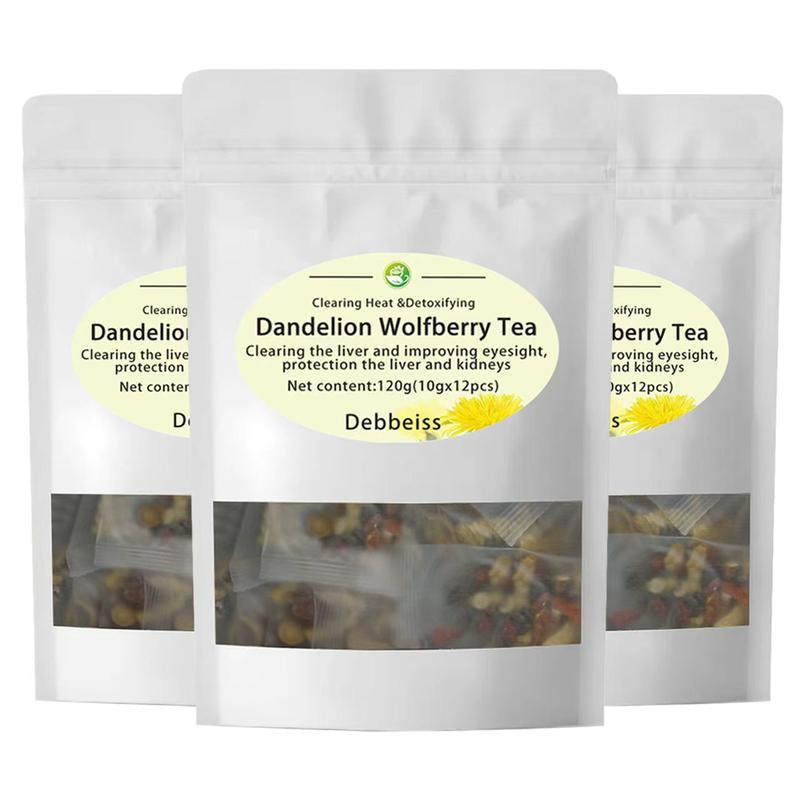 Dandelion Wolfberry Tea-A Blend of Seven Natural Herbal Ingredients, 120G per Pack, Individually Wrapped