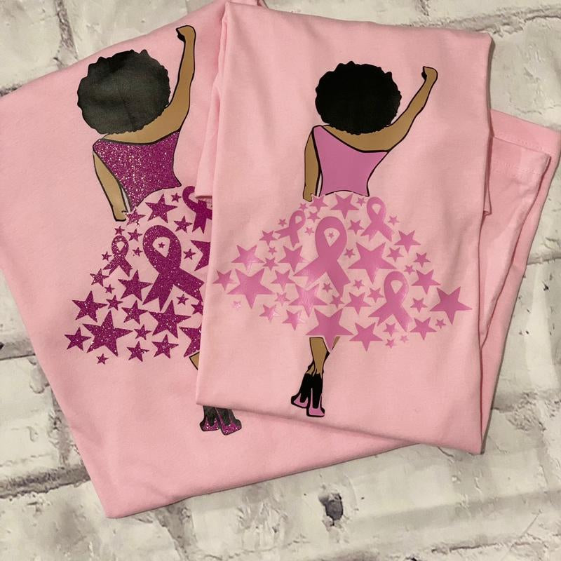 Breast Cancer Awareness T-Shirt, Glitter Breast Cancer Awareness Tshirt