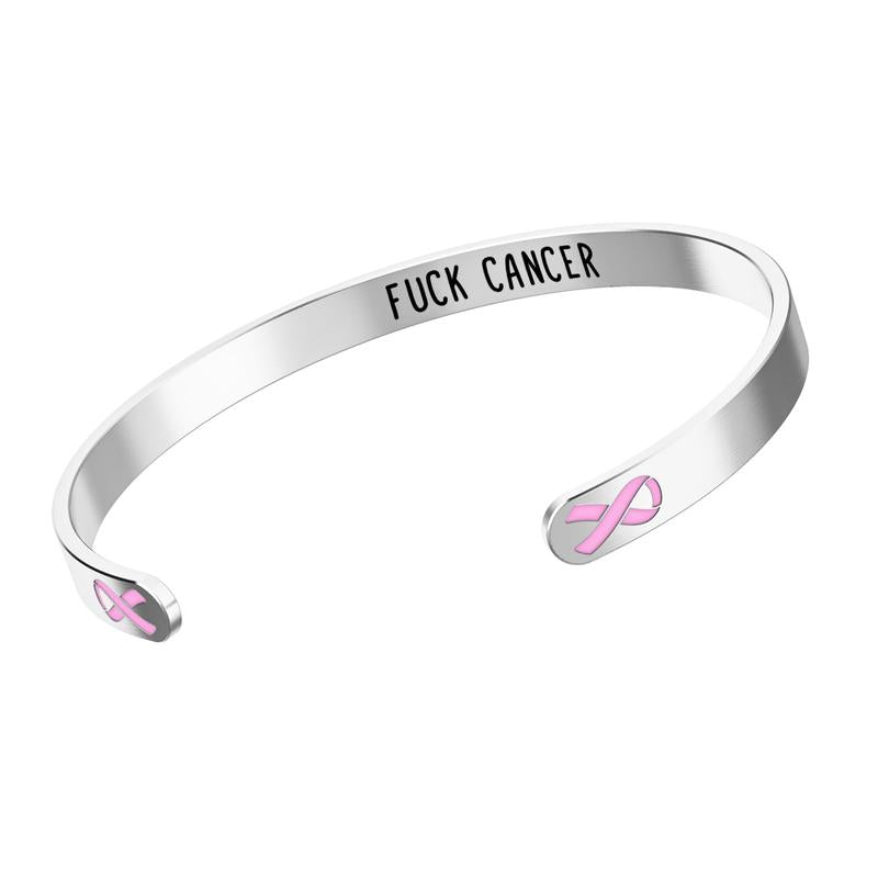 Breast Cancer Awareness Bracelet - Pink Ribbon, “Funk Cancer”