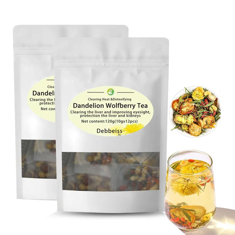 Dandelion Wolfberry Tea-A Blend of Seven Natural Herbal Ingredients, 120G per Pack, Individually Wrapped