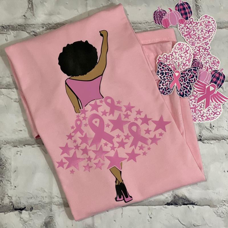 Breast Cancer Awareness T-Shirt, Glitter Breast Cancer Awareness Tshirt