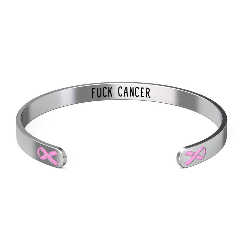 Breast Cancer Awareness Bracelet - Pink Ribbon, “Funk Cancer”