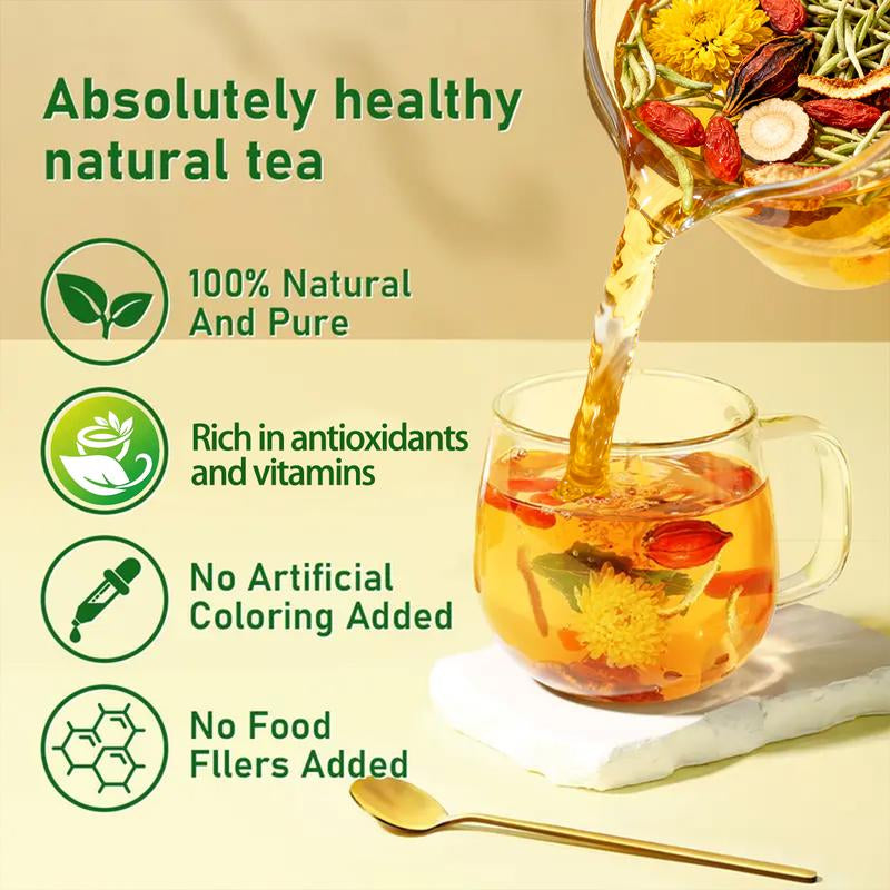 Dandelion Wolfberry Tea-A Blend of Seven Natural Herbal Ingredients, 120G per Pack, Individually Wrapped