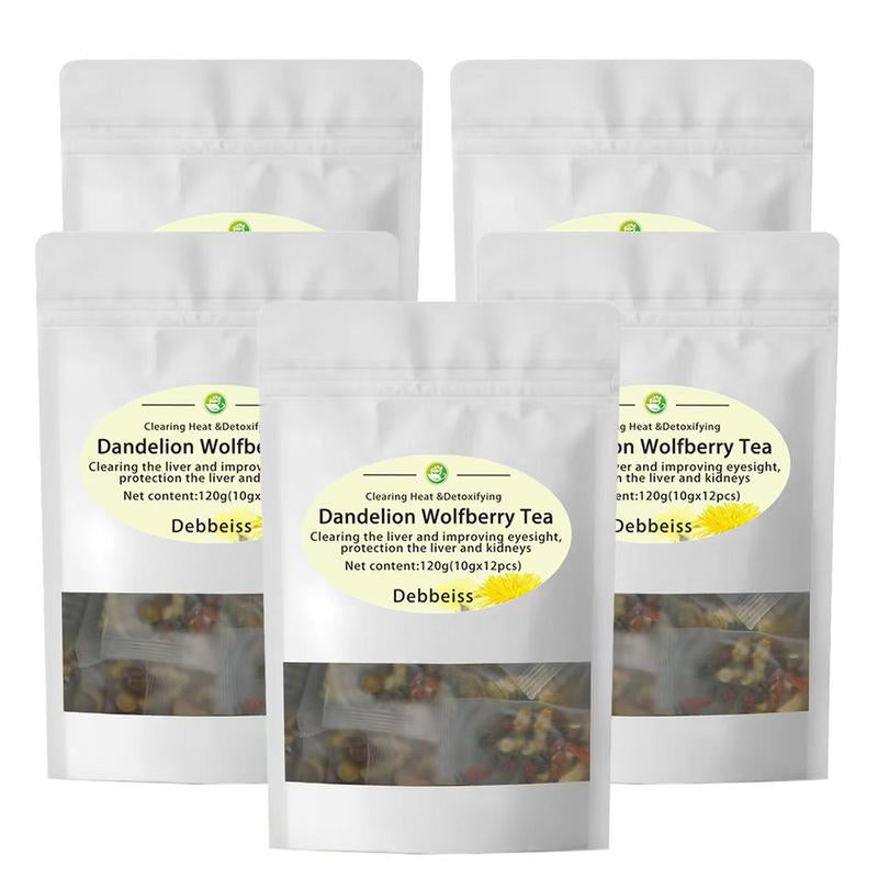 Dandelion Wolfberry Tea-A Blend of Seven Natural Herbal Ingredients, 120G per Pack, Individually Wrapped