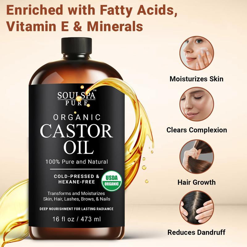 Organic Castor Oil - Glass Bottle