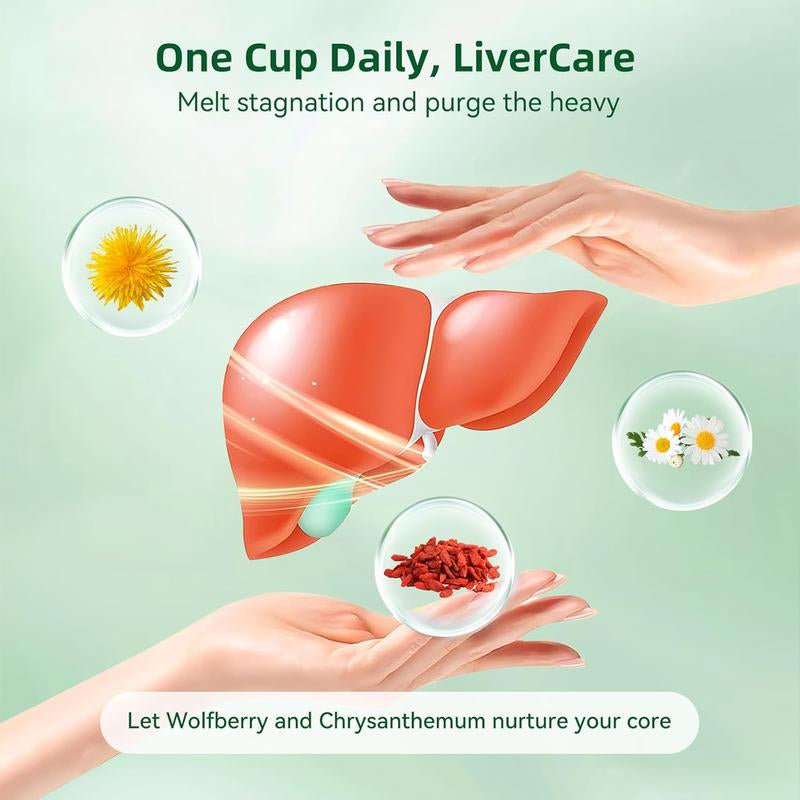 Quali Life Dandelion Wolfberry Tea Bags for Liver & Kidneys Natural Herbal Blend with Dandelion Chrysanthemum Wolfberry Cassia Seed Licorice Orange Peel Gardenia